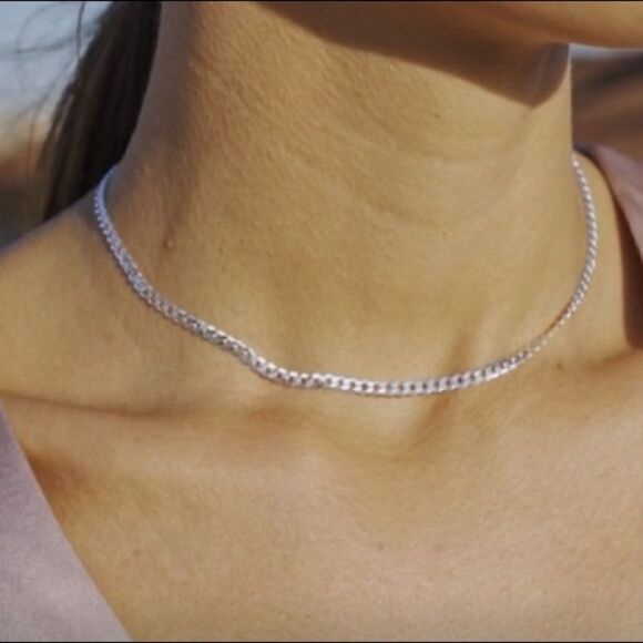 Sterling Silver Cuban Curb Chain Necklace - Picture 8 of 10